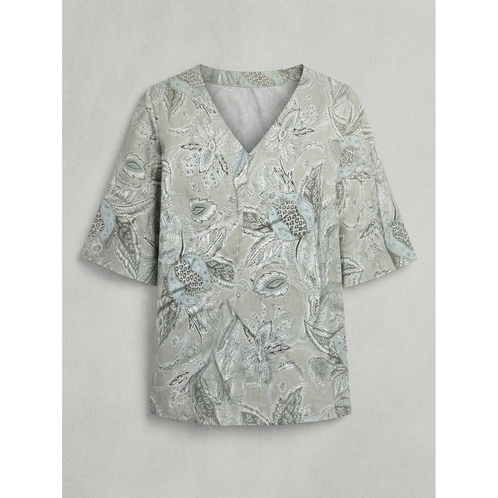 Bryn Walker Linen Top Xl Floral Boho Fall Minimal Organic Beach Resort